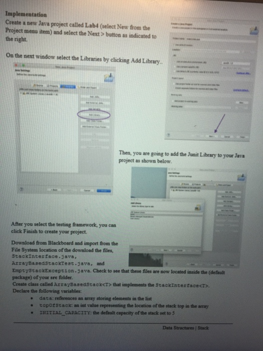 lab you will use an array to implement a stack. An index