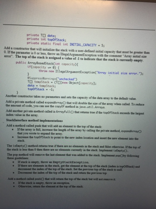 will be needed (a variable named topOfStack) that will keep track of