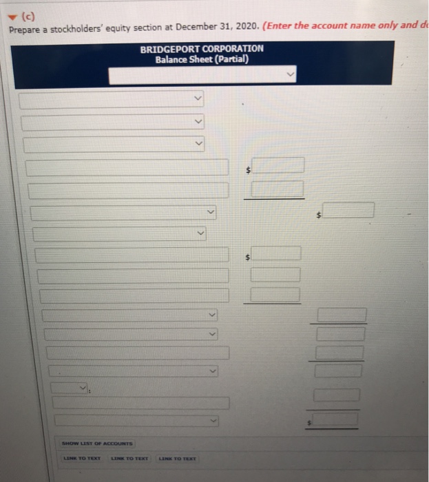 of Bridgeport Corporation on January 1, 2020, were as follows Preferred Stock