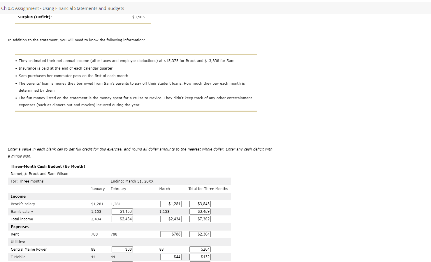 year's income and expense statement) but got stuck. They know that you