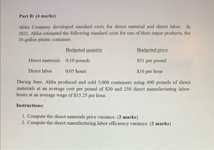 each department as part of its plan to use standard costs. Normal