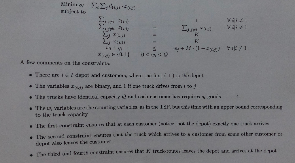 Help with VPR problem, I have attached the problem formulation and the