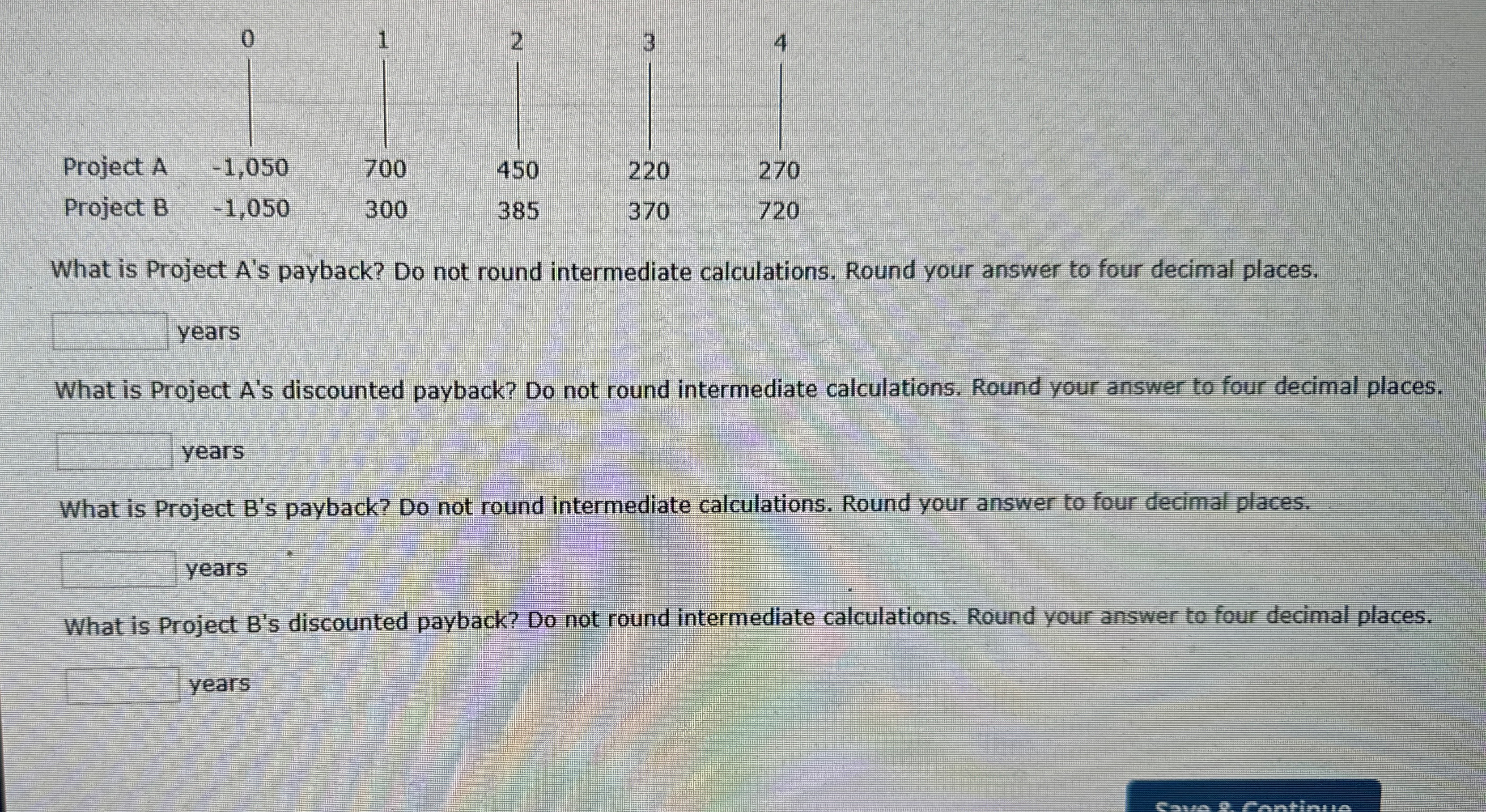  Ballinger industries is considering two projects for inclusionAnd it's capital budget