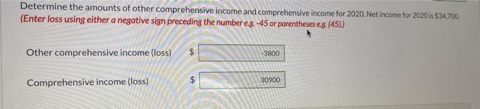 for the year 2020. (Enter amounts that reduce pension expense with either