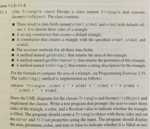 JAVA // GeometricObject.java: The abstract GeometricObject class public abstract class GeometricObject {