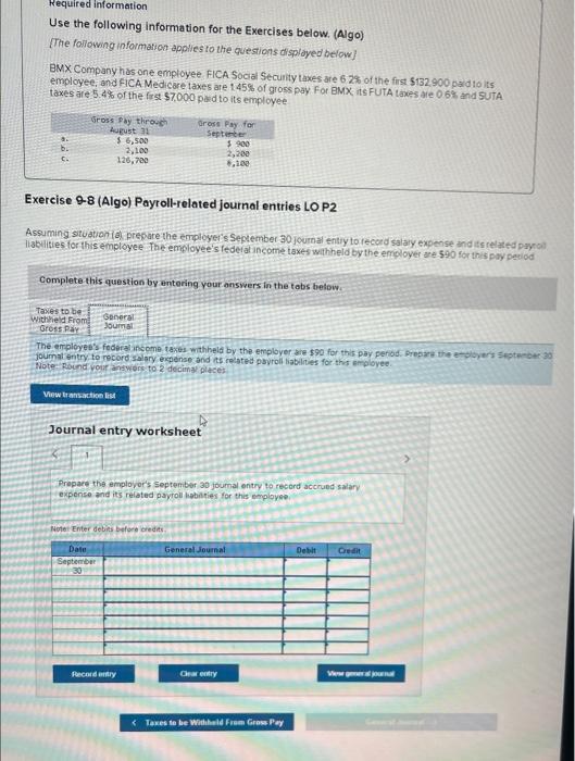 displayed below] BMX Company has one employee FICA Social Security taxes are