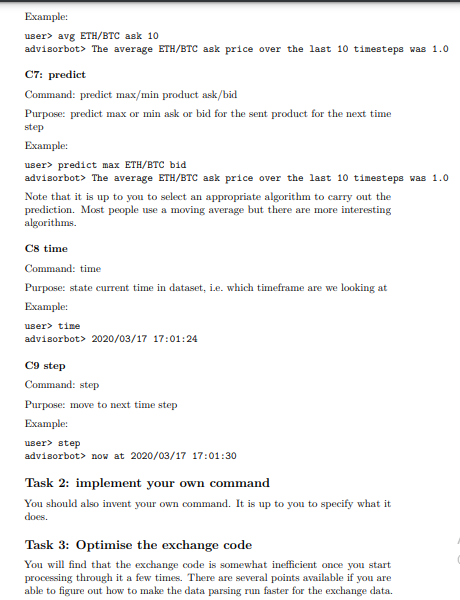 In this assignment you are to create a program called advisorbot. Advisorbot