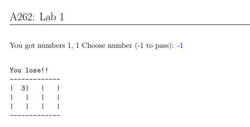 itself in a row or column. The numbers are read from a