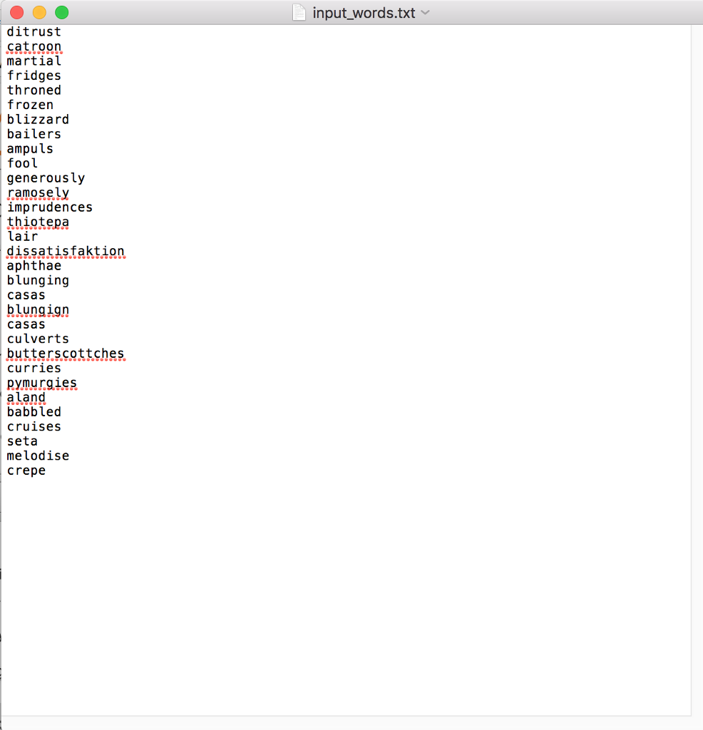 a set. All operations that check for membership of words in the