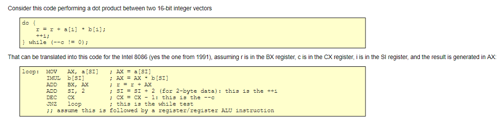  1A) 8086 CPI and execution time Using the timing data for
