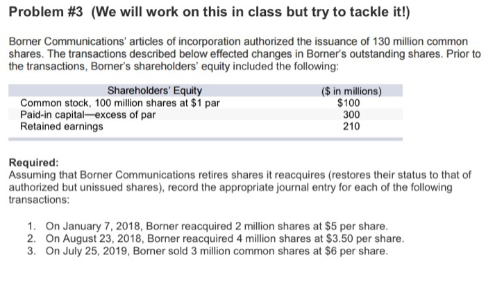  Problem #3 (we will work on this in class but try