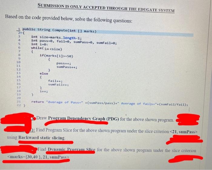 full answer please the first-Program Dependency graph (PDG): like tree digram -Backward
