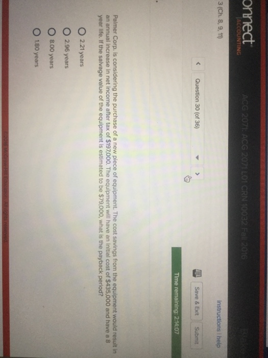 equipment would result in an annual increase in net income after tax