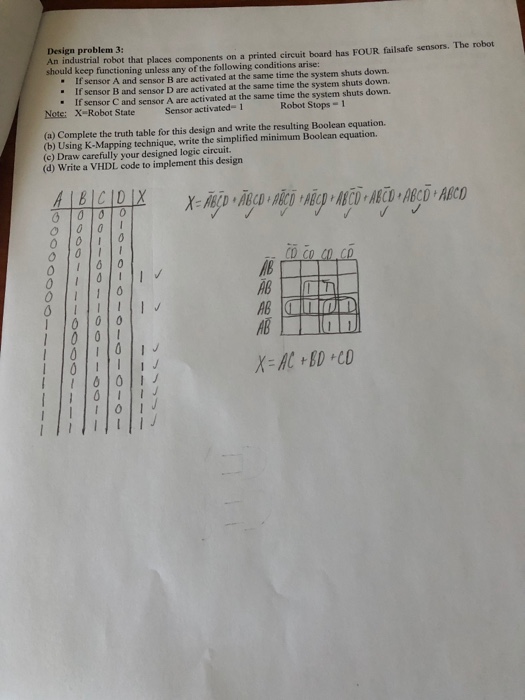 Draw circuit and write VHDL code Design problem 3: An industrial