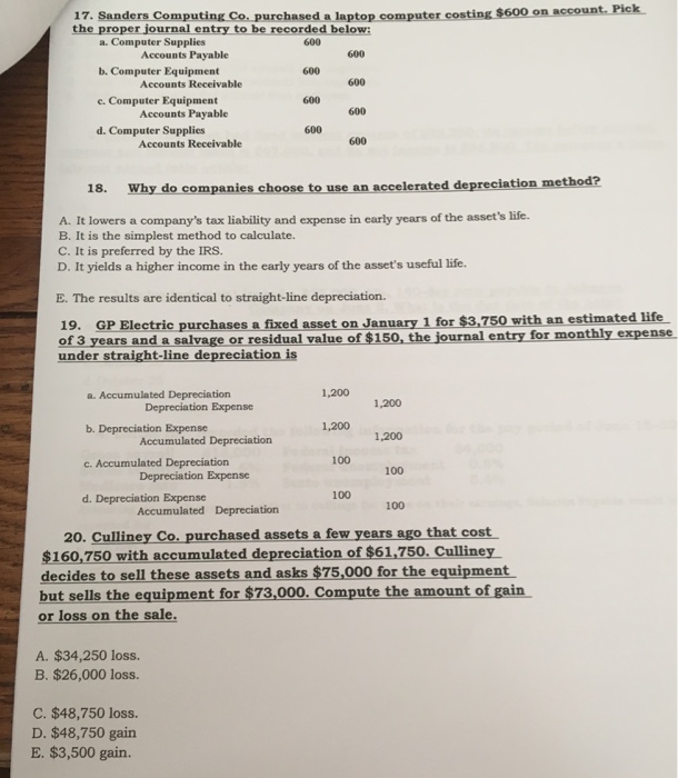 to amortizing an intangible asset with an indefinite life. E. An estimate