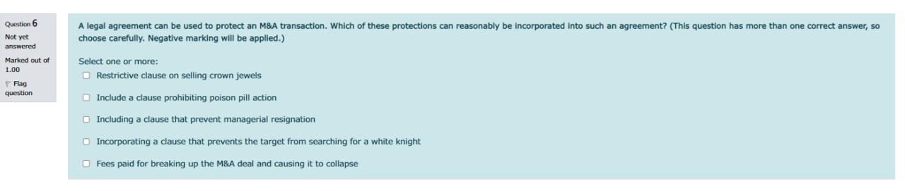 choose carefully. Negative marking will be applied.) Select one or more: