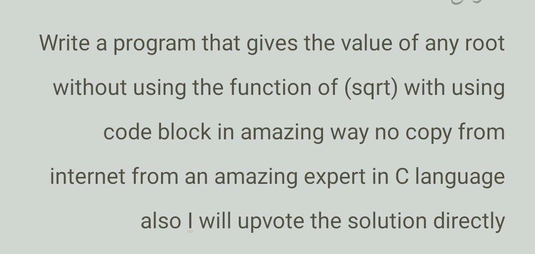 Write a program that gives the value of any root without