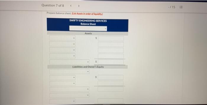 Supplies 648 Equipment 6,696 Accounts payable 878 Salaries payable 494 F. Swifty,
