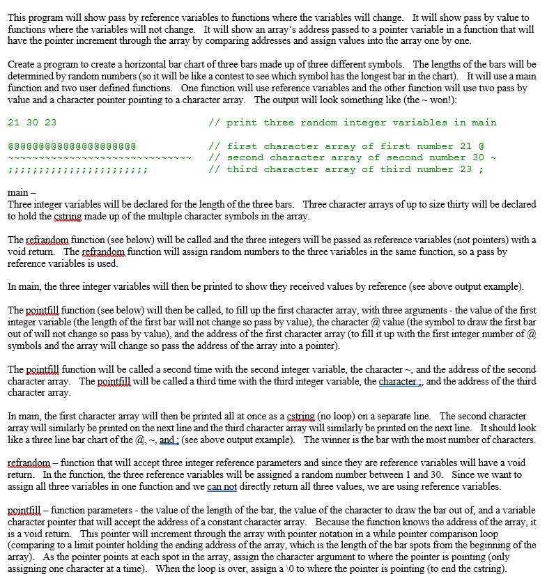 C++ Program This program will show pass by reference variables to functions