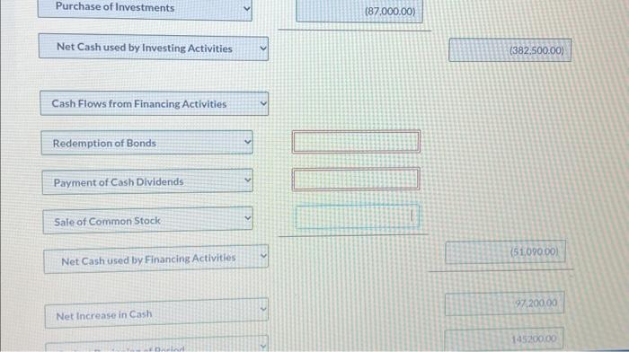 & 263,400 & 114,000 \\ Inventory & 337,500 & 308,550 \\ Prepaid