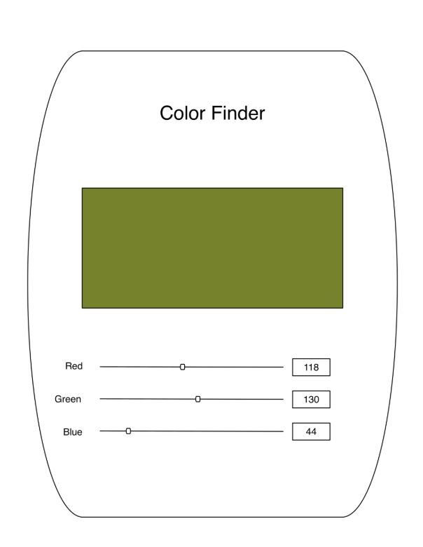 color finder program for Android. The screen should look something like this.