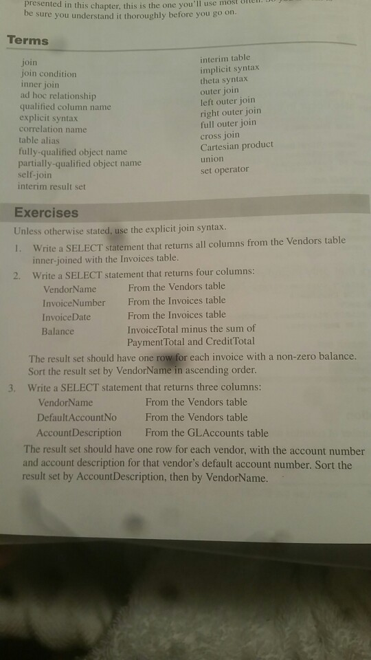 complete the following exercises using join syntax for my SQL... Appreciate it!