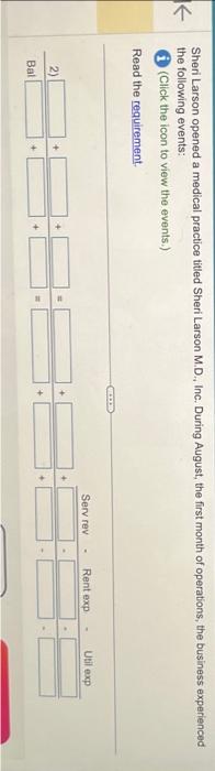 events: (Click the icon to view the events.) Read the requirement. A.univet