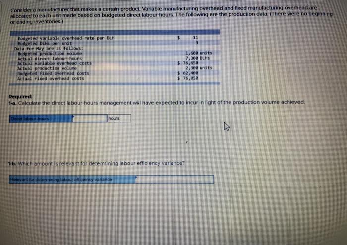 please answer asap Consider a manufacturer that makes a certain product Variable