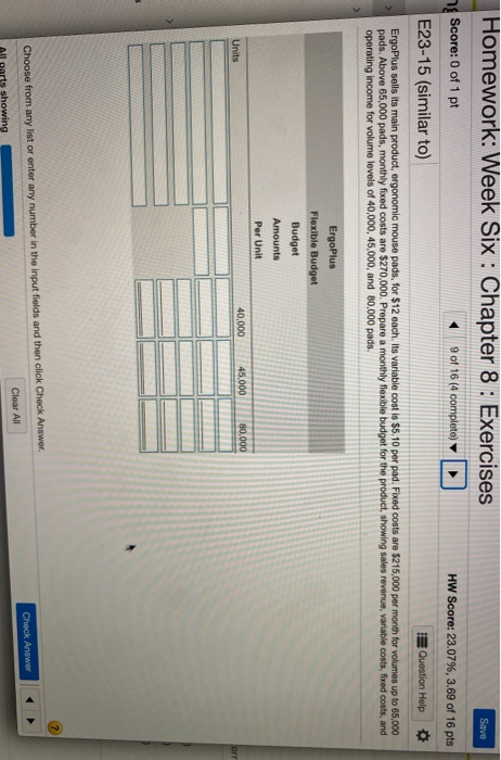  Homework: Week Six: Chapter 8: Exercises Save ng Score: 0 of