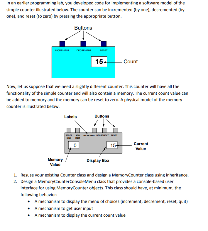 Java: Previous Code: import javax.swing.JOptionPane; public class CounterTest { public static void