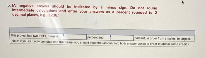 the following cash flows: a-1.What is the NPV for the project if