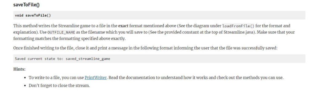 currentState List previousStates Constructor public Streamline() This is the no-argument constructor of