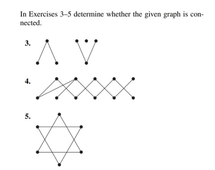  In Exercises 3-5 determine whether the given graph is connected