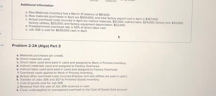 materials used and assigned to Factory Overhead. e. Indirect labor used (and
