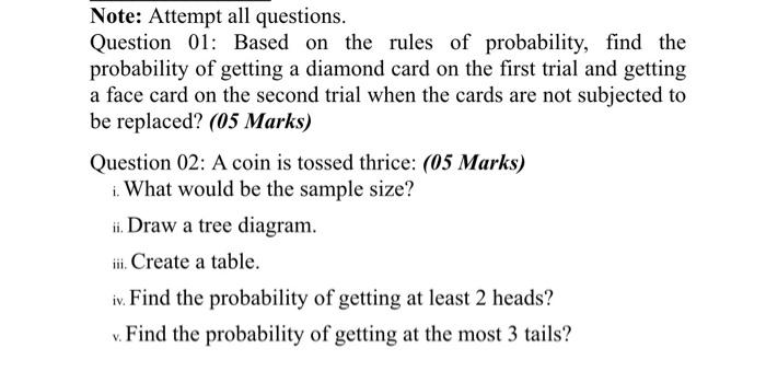 i want answer to be solved in paper Note: Attempt all questions.