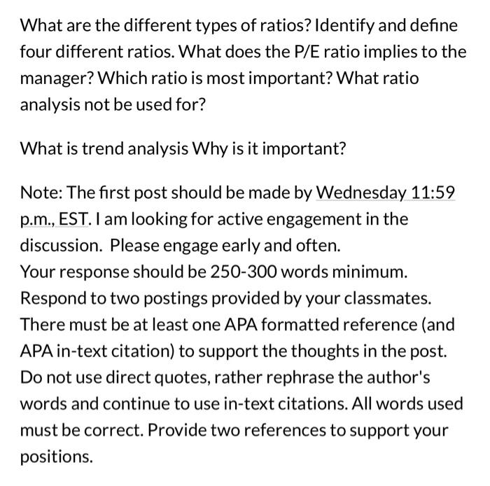 type out answer What are the different types of ratios? Identify and