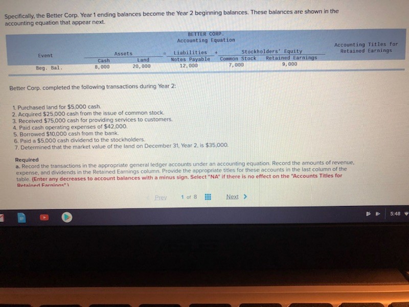2. prepare a balance sheet for year one and year 2.