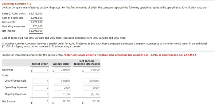  please ignore the written numbers and solve it Challenge Exercise 7-1