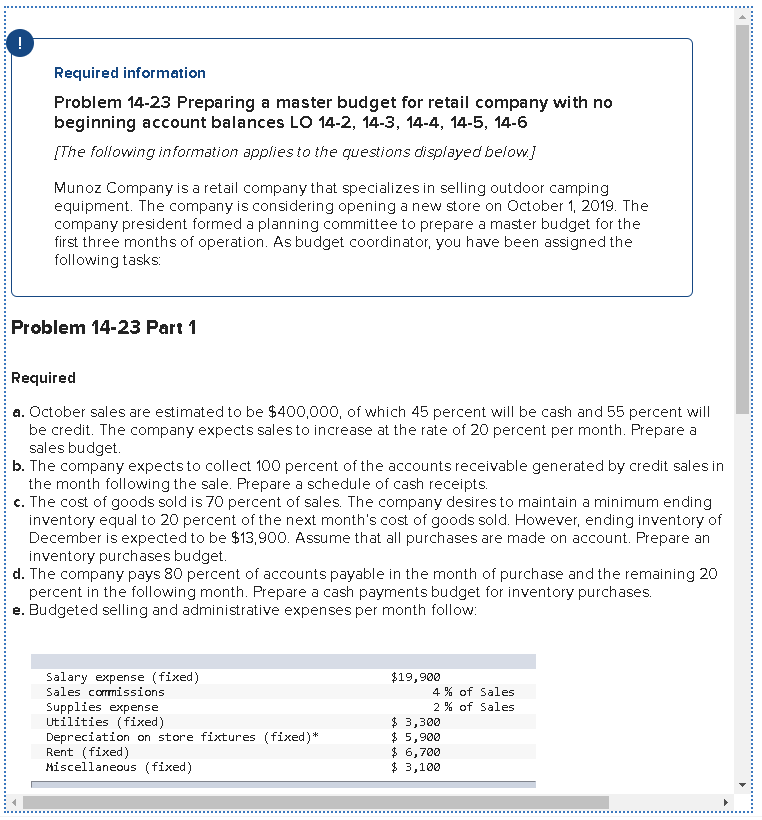I need help figuring out E, F, and G Required information Problem