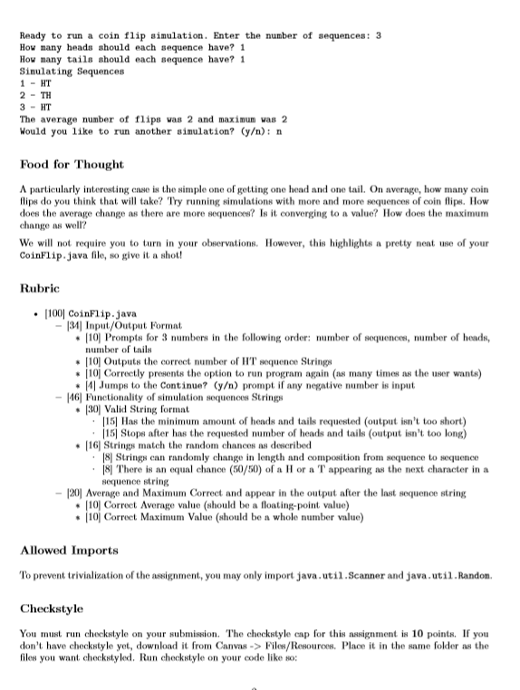 and a certain number of tails? Your objective is to create a