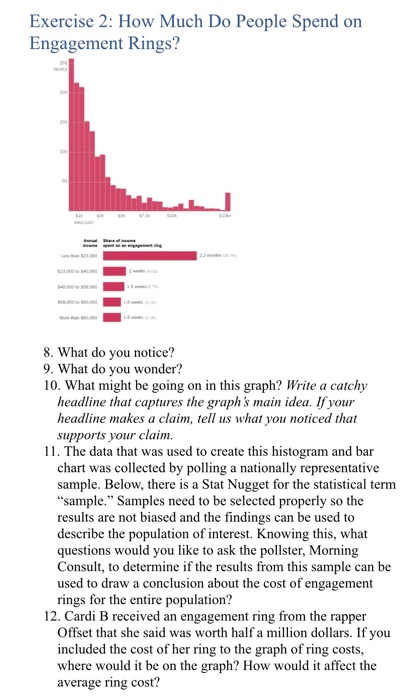  Exercise 2: How Much Do People Spend on Engagement Rings? 8.