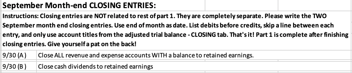 I cannot get the closing entries to match the final amount here.
