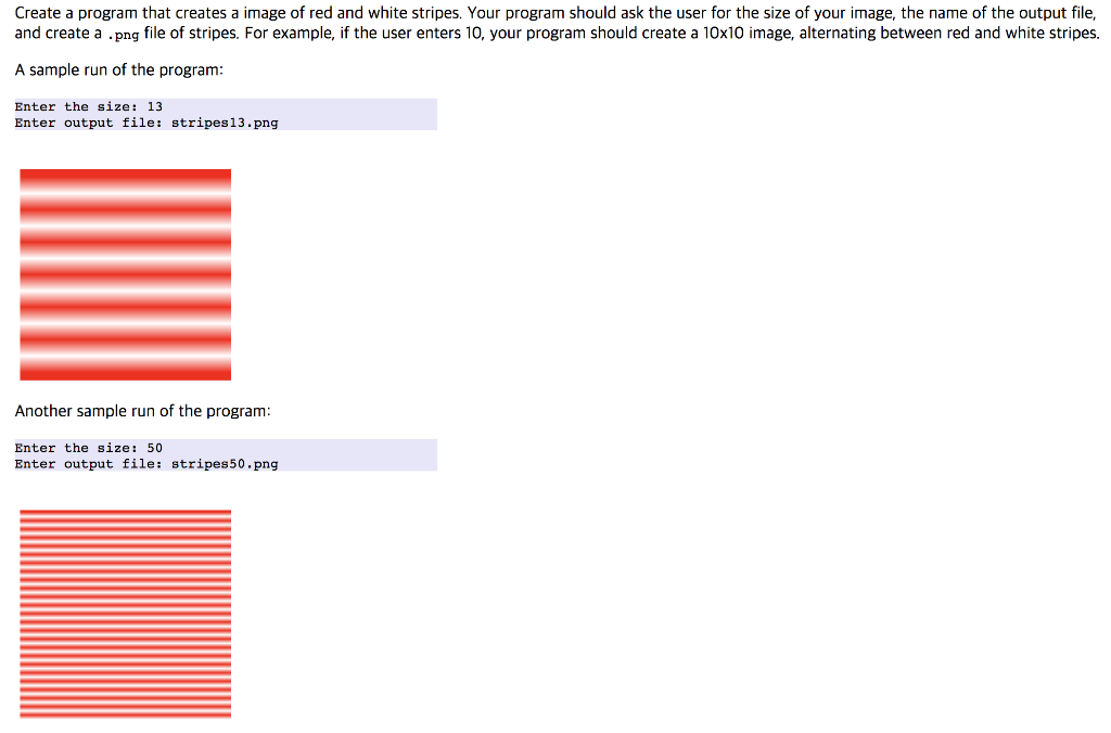 In Python, Create a program that creates a image of red and