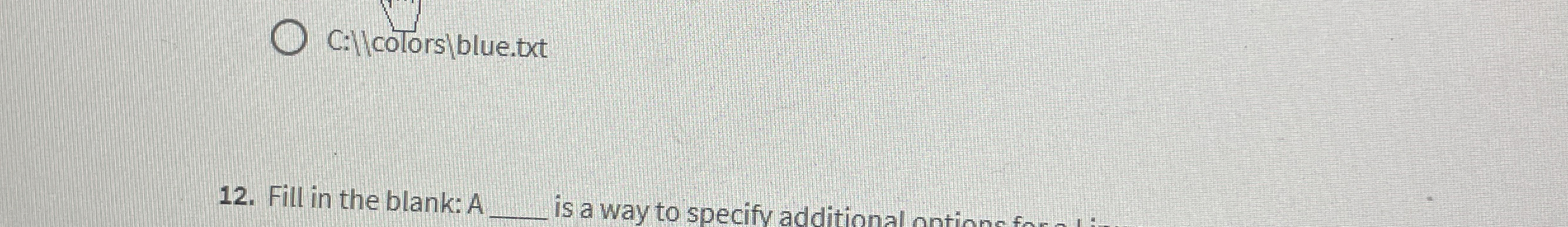  Fill in the blank: A____ a way to specify additional options