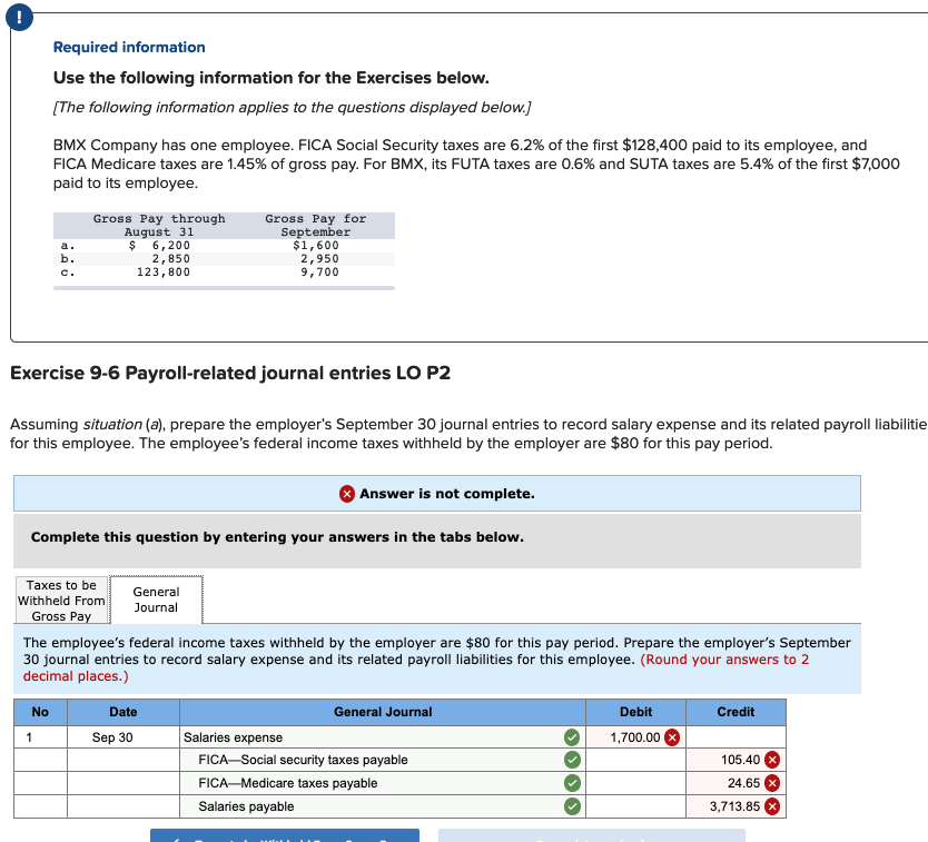 applies to the questions displayed below.) BMX Company has one employee. FICA