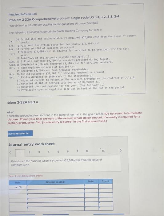  Required information Problem 3-32A Comprehensive problem: single cycle LO 3-1, 3-2,