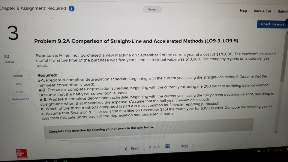 hapter 9 Assignment: Required Saved Help Save& ExitSubmit Check my work