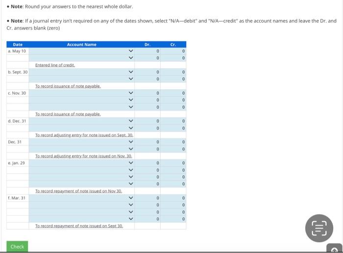 year through short-term note financing as follows: May 10: The Company entered