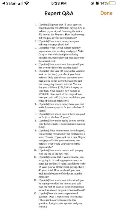 I need help with 10-12 1. [2 points] Suppose that 15 years