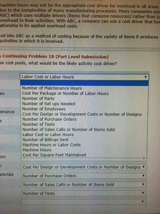 may not be the appropriate cost driver for overhead in all areas